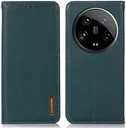 KHAZNEH Xiaomi 14 Ultra Hoesje RFID Book Case Leer Groen