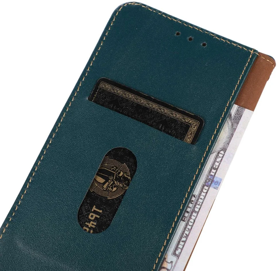 KHAZNEH Xiaomi 14 Ultra Hoesje RFID Book Case Leer Groen afbeelding 5