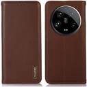 KHAZNEH Xiaomi 14 Ultra Hoesje RFID Book Case Leer Bruin
