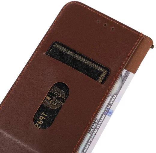 KHAZNEH Xiaomi 14 Ultra Hoesje RFID Book Case Leer Bruin afbeelding 5