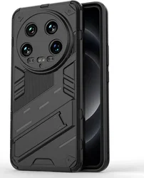 Xiaomi 14 Ultra Hoesje Shockproof Kickstand Back Cover Zwart afbeelding
