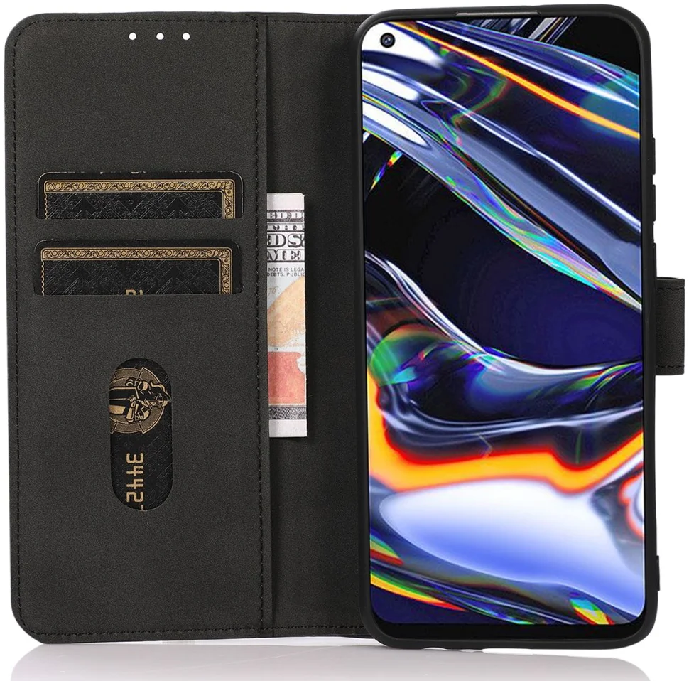 KHAZNEH Motorola Moto G24 Power Hoesje Retro Wallet Book Case Zwart afbeelding 1