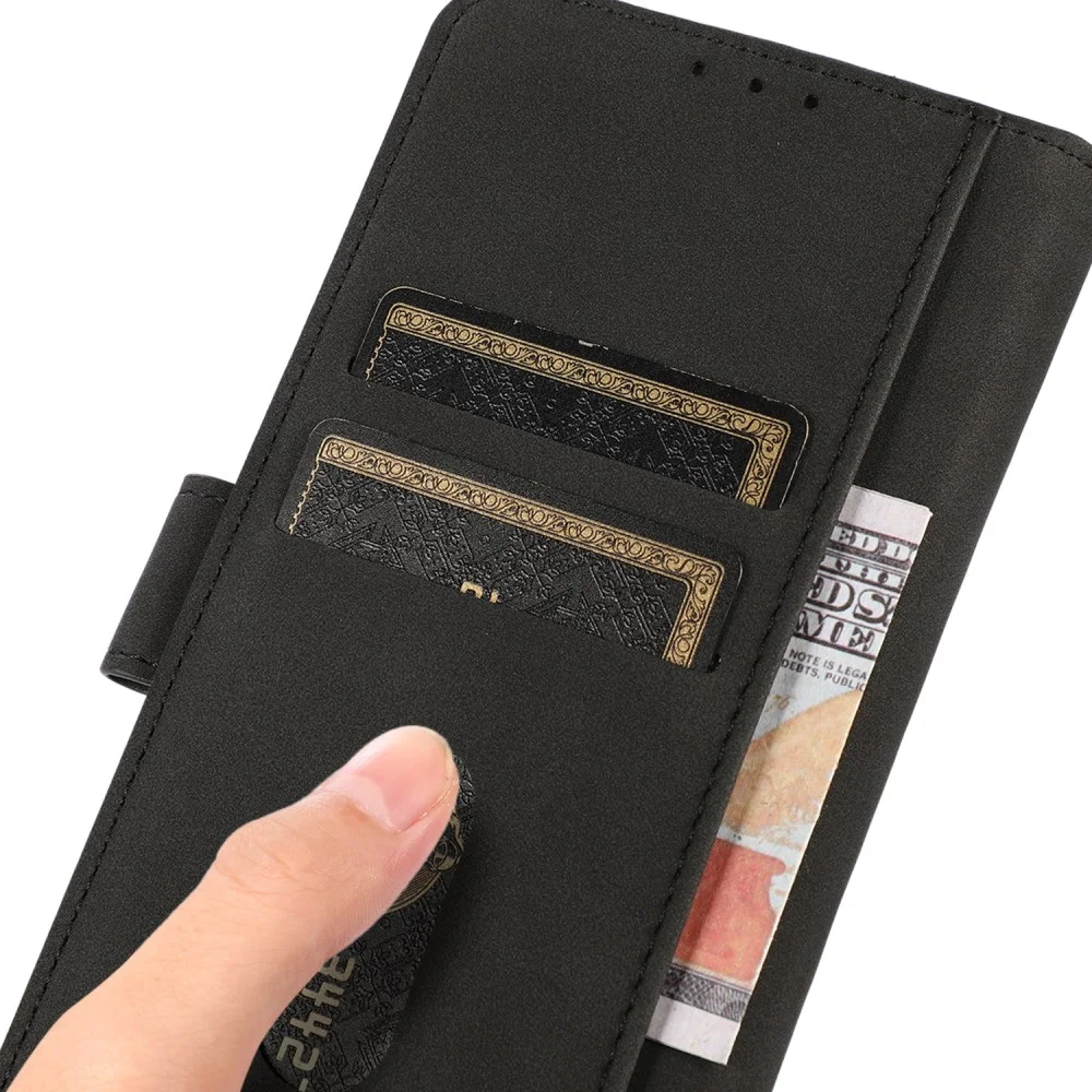 KHAZNEH Motorola Moto G24 Power Hoesje Retro Wallet Book Case Zwart afbeelding 4
