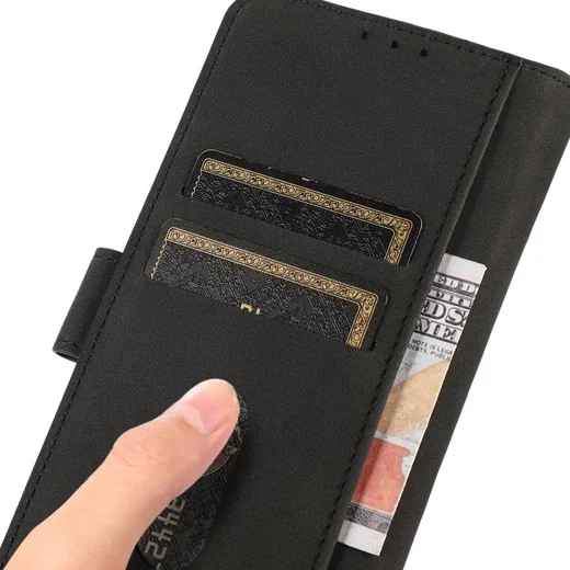 KHAZNEH Motorola Moto G24 Power Hoesje Retro Wallet Book Case Zwart afbeelding 4