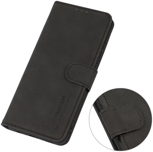 KHAZNEH Motorola Moto G24 Power Hoesje Retro Wallet Book Case Zwart afbeelding 5