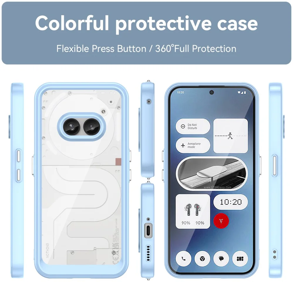 Nothing Phone (2a) / (2a) Plus Hoesje Acryl Back Cover Blauw afbeelding 2