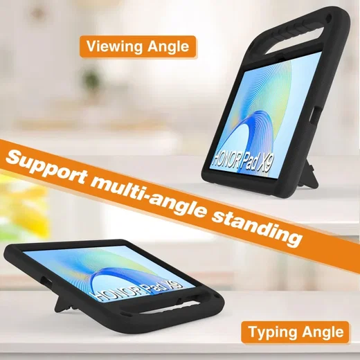 Honor Pad X9 Kinder Tablethoes met Handvat en Standaard Zwart afbeelding 3