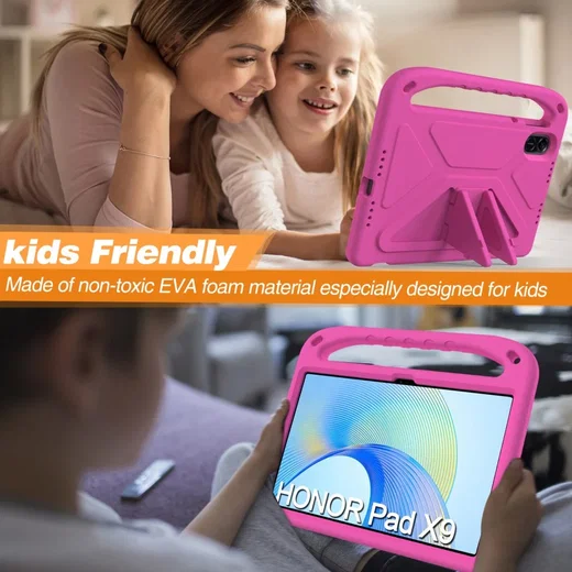 Honor Pad X9 Kinder Tablethoes met Handvat en Standaard Roze afbeelding 4