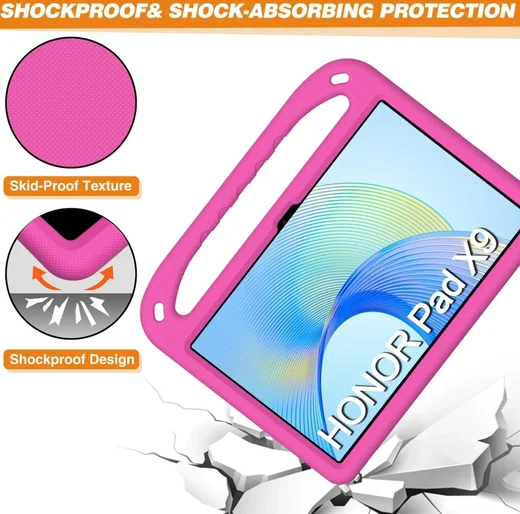 Honor Pad X9 Kinder Tablethoes met Handvat en Standaard Roze afbeelding 5
