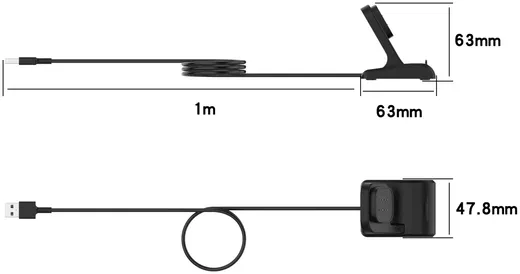 Fitbit Versa 4 / 3 / Sense / 2 Oplaadkabel en Dock Standaard 1 Meter Zwart afbeelding 12