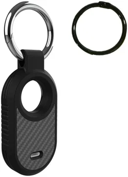 Samsung Galaxy SmartTag 2 Hoesje TPU met Ring Carbon Fiber Zwart