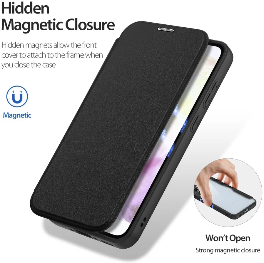 Dux Ducis Skin X Series Samsung Galaxy A35 Hoesje Book Case Zwart afbeelding 4