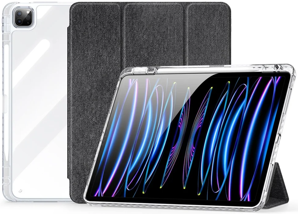 Dux Ducis Unid iPad Pro 13 (2024/2025) Hoes Book Case Transparant Zwart afbeelding 1