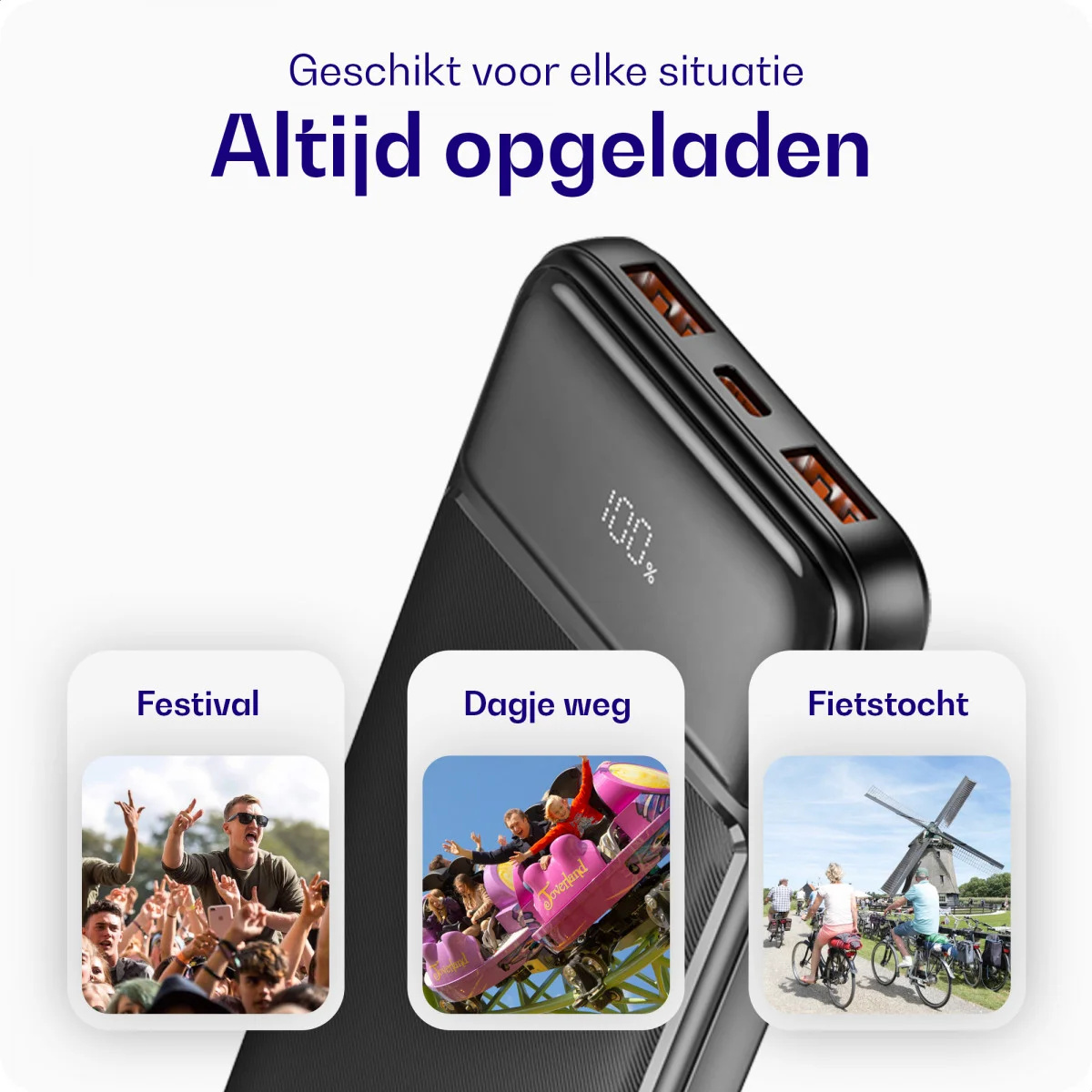 Buddi Boost 10.000 mAh Powerbank Reisformaat Met Display Zwart 22.5W afbeelding 7