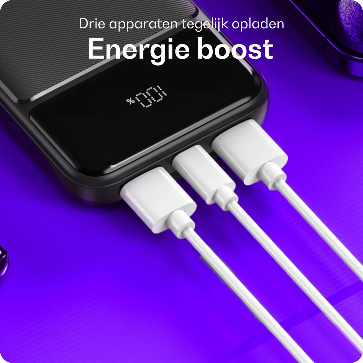 Buddi Boost 10.000 mAh Powerbank Reisformaat Met Display Zwart 22.5W afbeelding 13