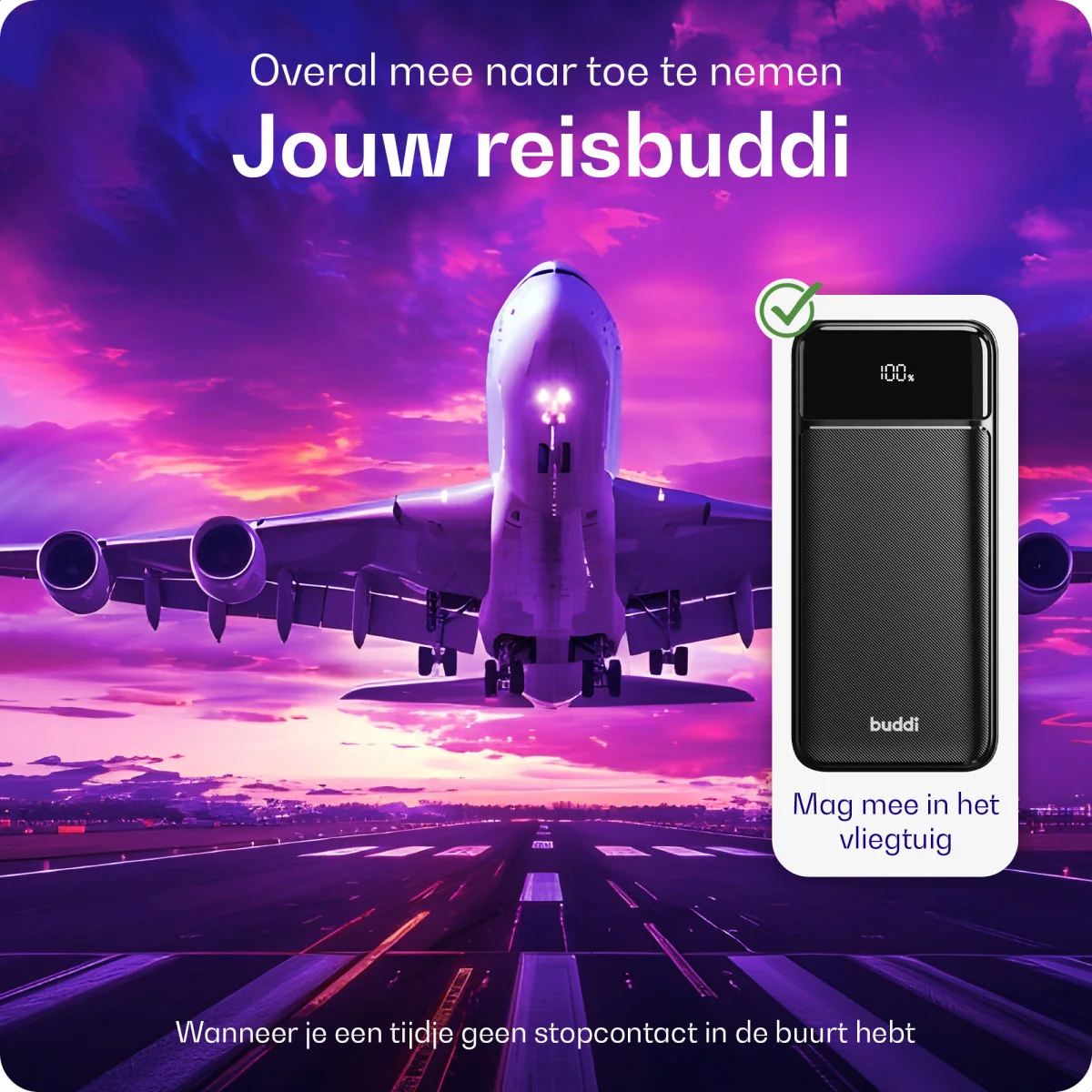 Buddi Boost 10.000 mAh Powerbank Reisformaat Met Display Zwart 22.5W afbeelding 14