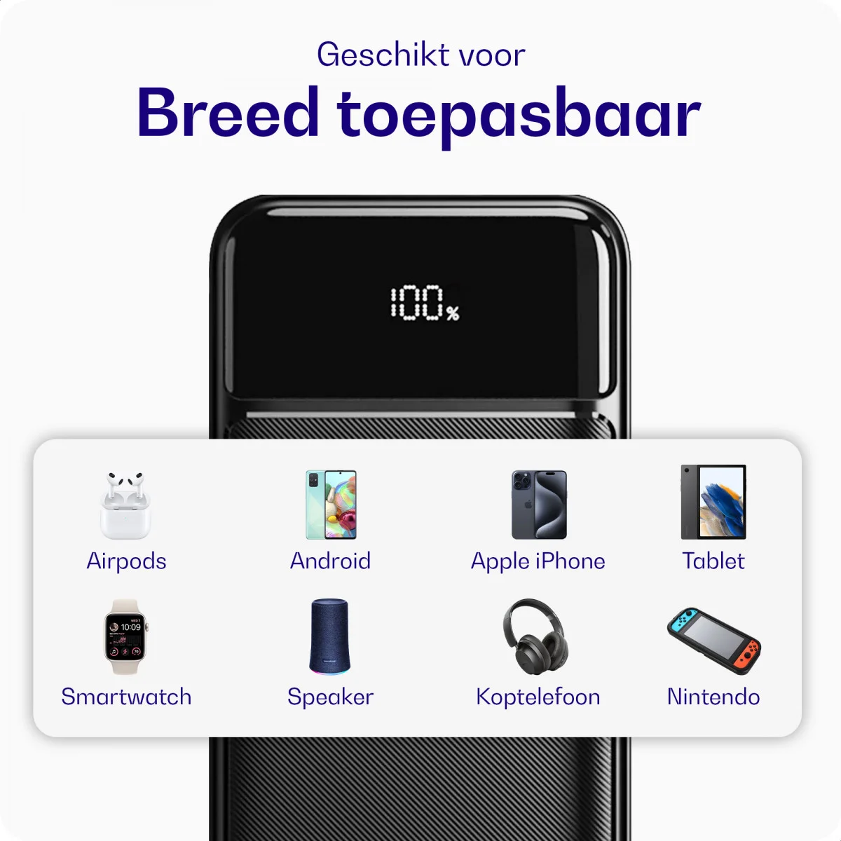 Buddi Boost 10.000 mAh Powerbank Reisformaat Met Display Zwart 22.5W afbeelding 15