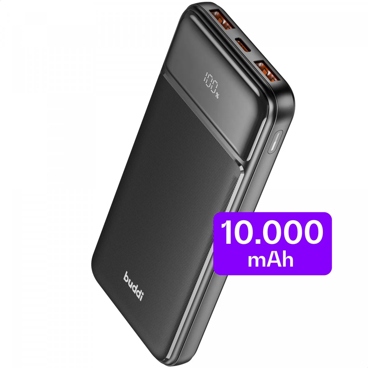 Buddi Boost 10.000 mAh Powerbank Reisformaat Met Display Zwart 22.5W afbeelding 1