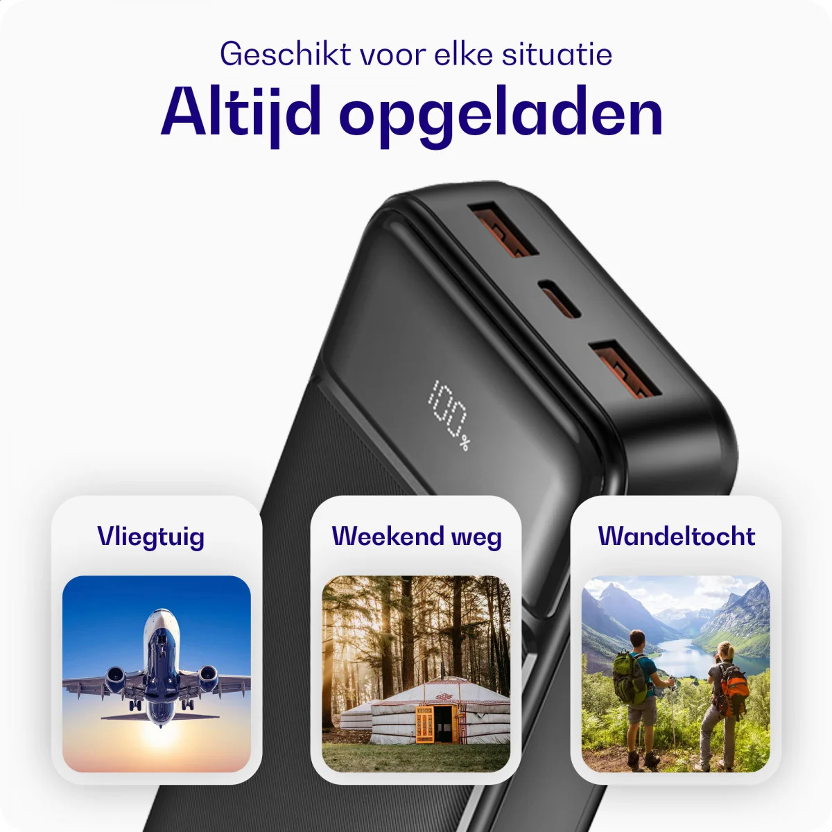 Buddi Boost 20.000 mAh Powerbank Reisformaat Met Display Zwart 22.5W afbeelding 10