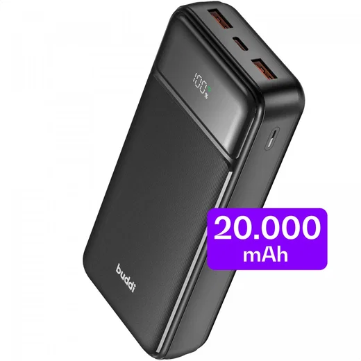 Buddi Boost 20.000 mAh Powerbank Reisformaat Met Display Zwart 22.5W afbeelding 1