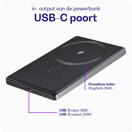 Buddi Connect 5.000 mAh MagSafe Powerbank Reisformaat Zwart 20W afbeelding 5