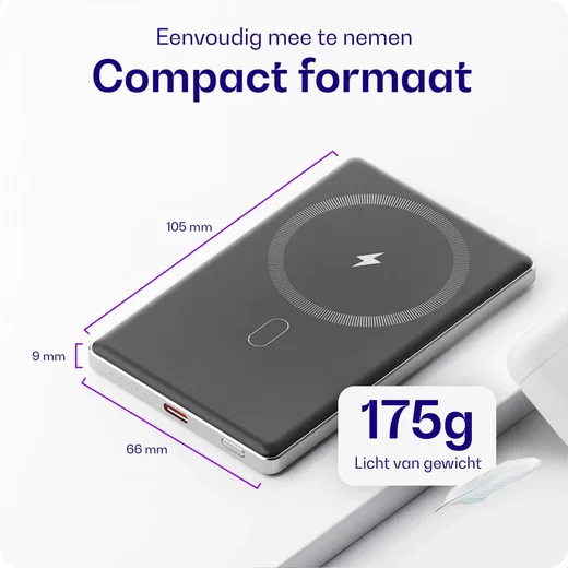 Buddi Connect 5.000 mAh MagSafe Powerbank Reisformaat Zwart 20W afbeelding 13
