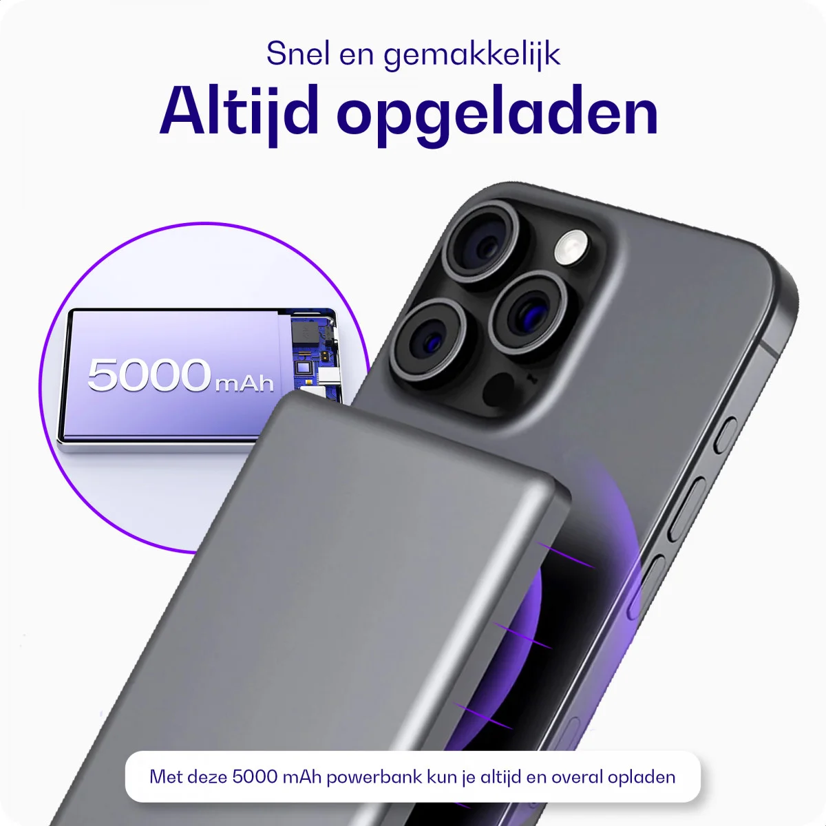 Buddi Connect 5.000 mAh MagSafe Powerbank Reisformaat Zwart 20W afbeelding 12
