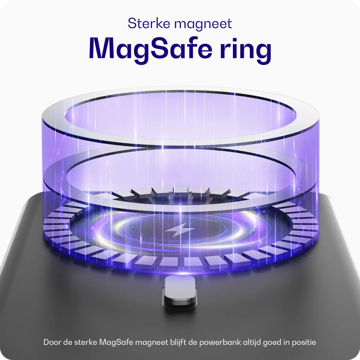 Buddi Connect 10.000mAh MagSafe Powerbank 20W USB-C Draadloos Zwart Snellader afbeelding 4