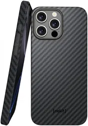 NEKIT Fiber Apple iPhone 16 Pro Max Hoesje MagSafe Kevlar Back Cover Dun Zwart afbeelding