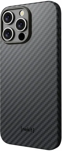 NEKIT Fiber Apple iPhone 16 Pro Max Hoesje MagSafe Kevlar Back Cover Dun Zwart afbeelding 15