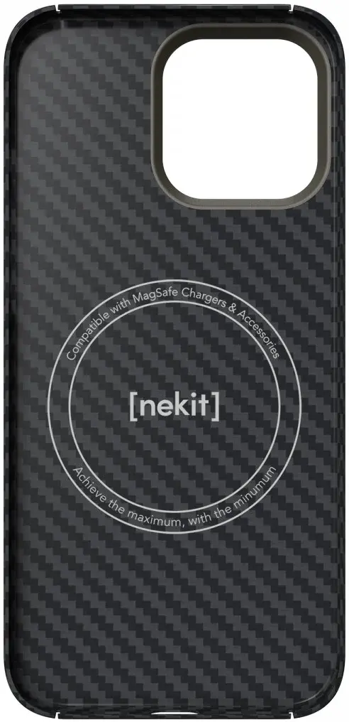 NEKIT Fiber Apple iPhone 16 Pro Max Hoesje MagSafe Kevlar Back Cover Dun Zwart afbeelding 17