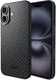 NEKIT Fiber Apple iPhone 16 Plus Hoesje MagSafe Kevlar Back Cover Dun Zwart afbeelding 2