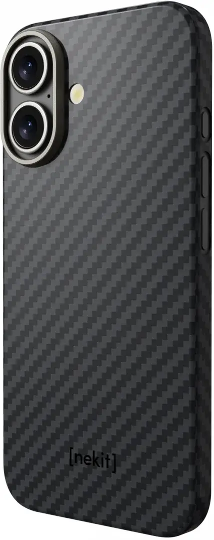 NEKIT Fiber Apple iPhone 16 Plus Hoesje MagSafe Kevlar Back Cover Dun Zwart afbeelding 15