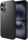 NEKIT Fiber Apple iPhone 16 Hoesje MagSafe Kevlar Back Cover Dun Zwart afbeelding 2