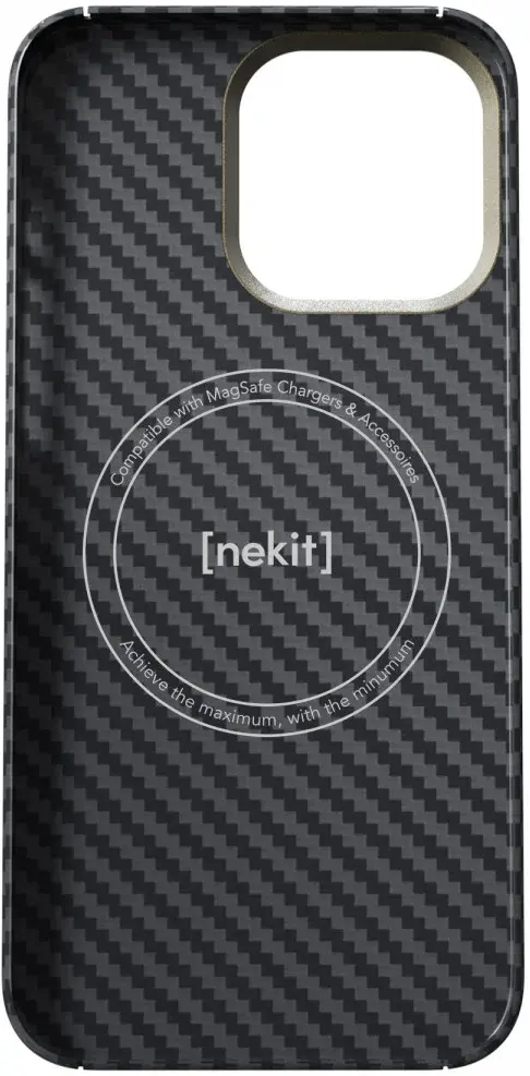 NEKIT Fiber Apple iPhone 15 Pro Max Hoesje MagSafe Kevlar Back Cover Dun Zwart afbeelding 18