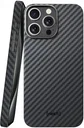NEKIT Fiber Apple iPhone 15 Pro Hoesje MagSafe Kevlar Back Cover Dun Zwart