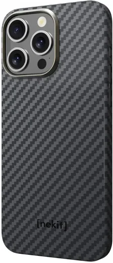 NEKIT Fiber Apple iPhone 15 Pro Hoesje MagSafe Kevlar Back Cover Dun Zwart afbeelding 16
