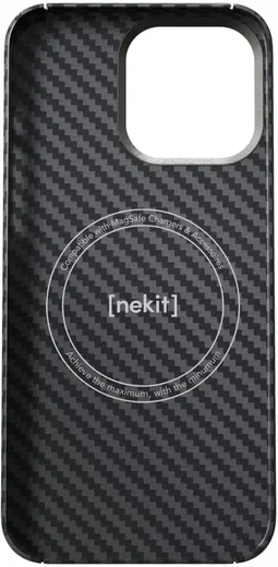 NEKIT Fiber Apple iPhone 15 Pro Hoesje MagSafe Kevlar Back Cover Dun Zwart afbeelding 18