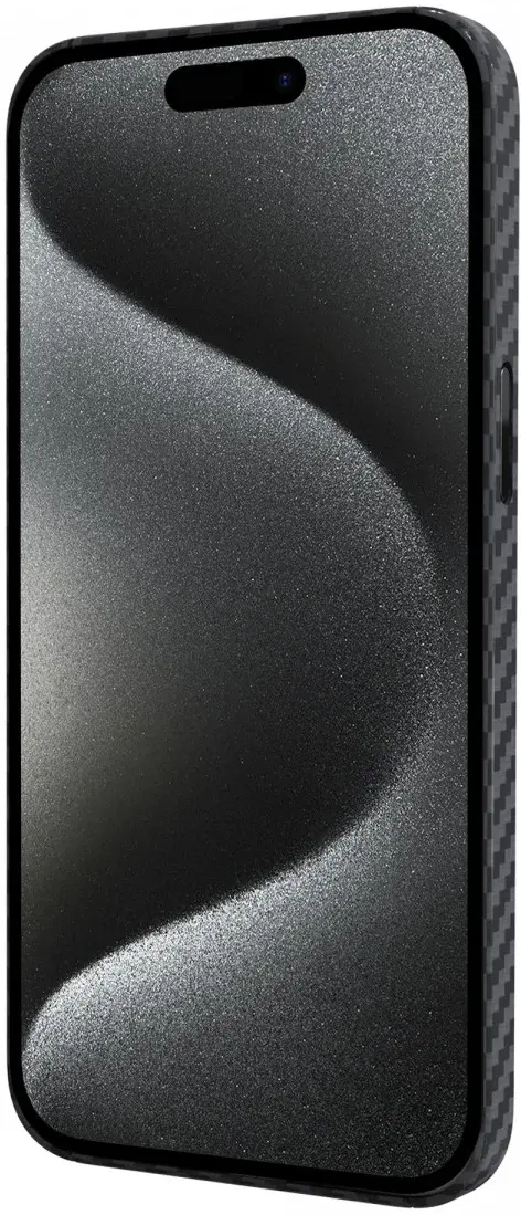 NEKIT Fiber Apple iPhone 15 Pro Hoesje MagSafe Kevlar Back Cover Dun Zwart afbeelding 17