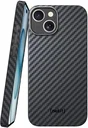 NEKIT Fiber Apple iPhone 15 Hoesje MagSafe Kevlar Back Cover Dun Zwart