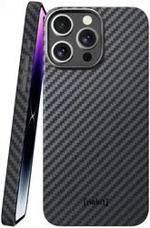 NEKIT Fiber Apple iPhone 14 Pro Hoesje MagSafe Kevlar Back Cover Dun Zwart afbeelding