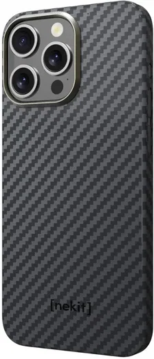 NEKIT Fiber Apple iPhone 14 Pro Hoesje MagSafe Kevlar Back Cover Dun Zwart afbeelding 16