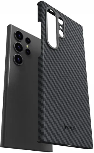 NEKIT Fiber Samsung Galaxy S24 Ultra Hoesje MagSafe Kevlar Back Cover Dun Zwart afbeelding 14