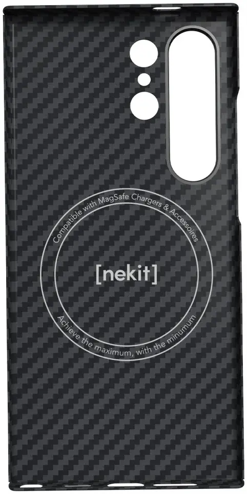 NEKIT Fiber Samsung Galaxy S24 Ultra Hoesje MagSafe Kevlar Back Cover Dun Zwart afbeelding 18