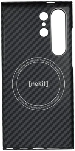 NEKIT Fiber Samsung Galaxy S24 Ultra Hoesje MagSafe Kevlar Back Cover Dun Zwart afbeelding 18