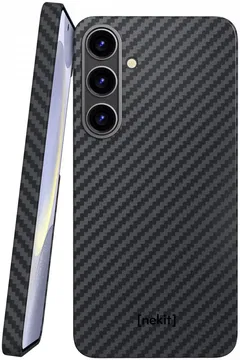 NEKIT Fiber Samsung Galaxy S24 Plus Hoesje MagSafe Kevlar Back Cover Dun Zwart
