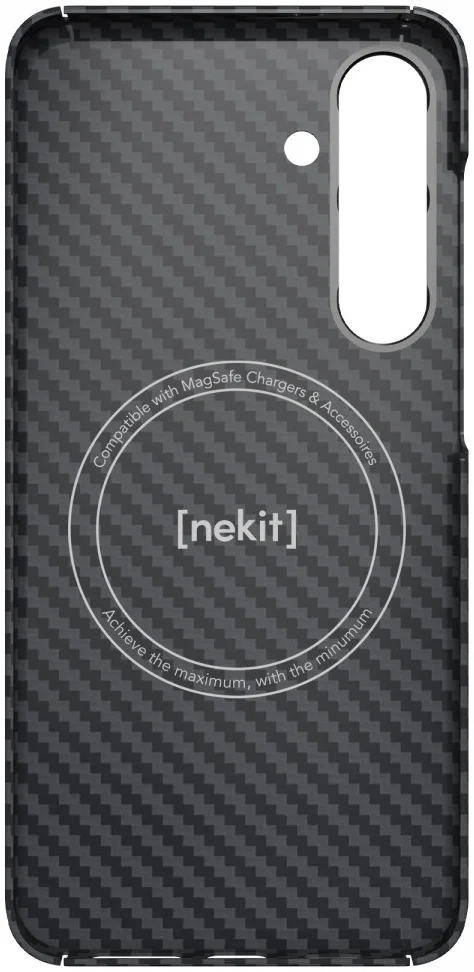NEKIT Fiber Samsung Galaxy S24 Plus Hoesje MagSafe Kevlar Back Cover Dun Zwart afbeelding 17