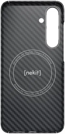 NEKIT Fiber Samsung Galaxy S24 Plus Hoesje MagSafe Kevlar Back Cover Dun Zwart afbeelding 17