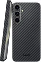 NEKIT Fiber Samsung Galaxy S24 Hoesje MagSafe Kevlar Back Cover Dun Zwart