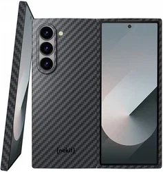 NEKIT Fiber Samsung Galaxy Z Fold 6 Hoesje MagSafe Kevlar Back Cover Dun Zwart afbeelding